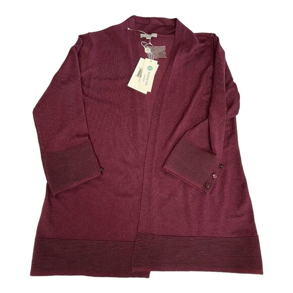 Evolution by Cyrus Womens Cardigan~Size M~Burgandy Soft Open Front~NWT L1 06 - Picture 8 of 10